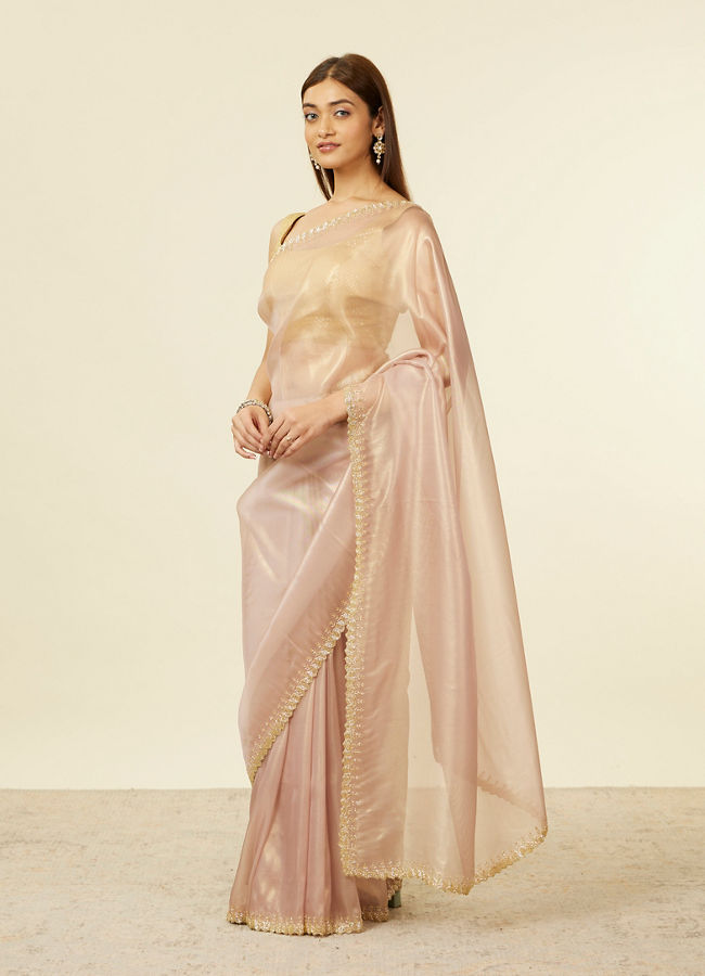 Mohey Women Purple Cutdana Work Saree