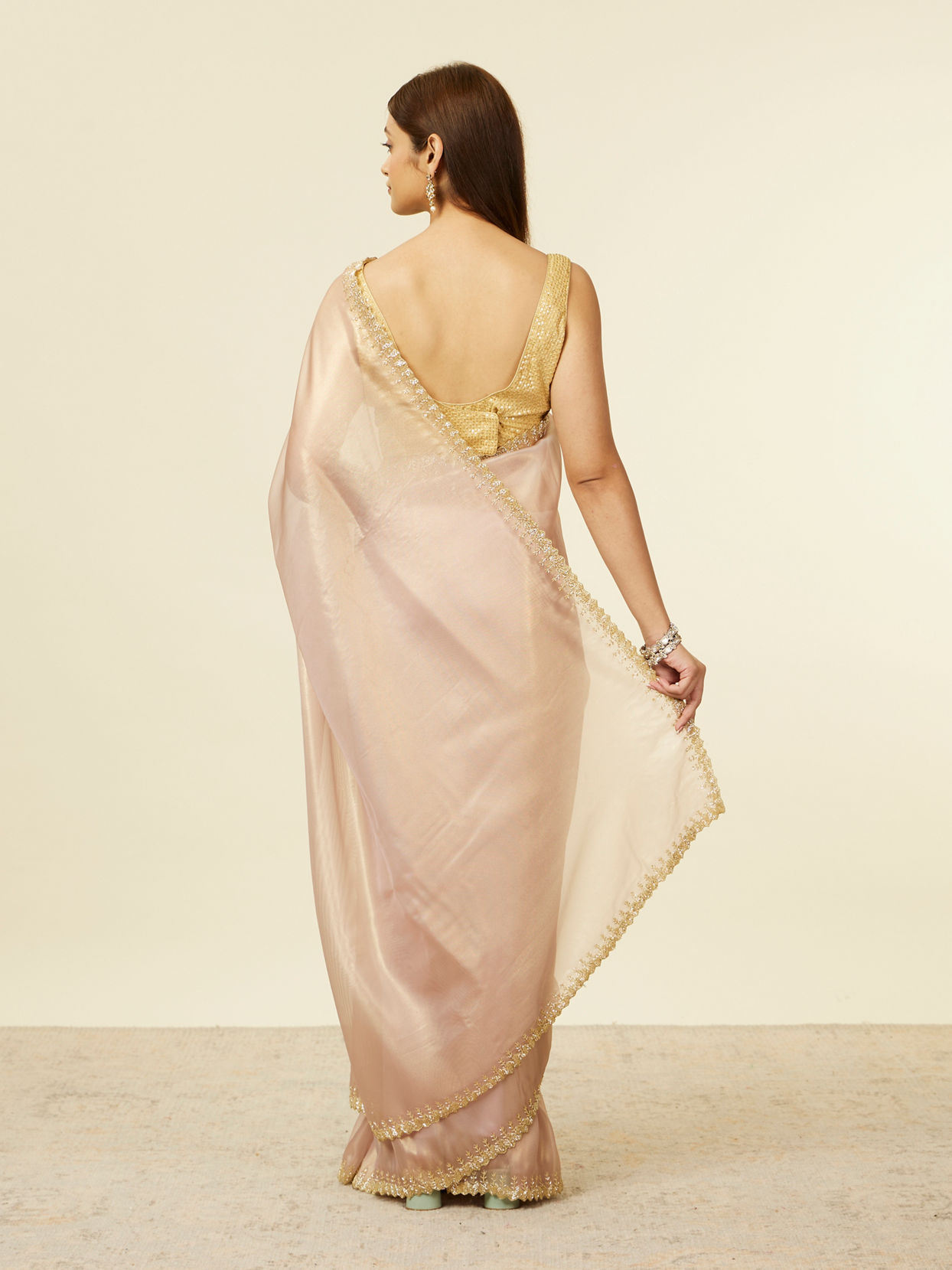 Mohey Women Purple Cutdana Work Saree