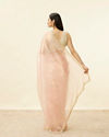 Mohey Women Coral Pink Cutdana Work Saree