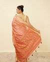 alt message - Mohey Women Shell Pink Chanderi Saree with Botanical Prints image number 2