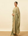 alt message - Mohey Women Pistachio Green Diamond Patterned Saree image number 3