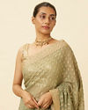 alt message - Mohey Women Pistachio Green Diamond Patterned Saree image number 1