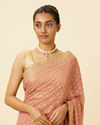 alt message - Mohey Women Flamingo Pink Diamond Patterned Saree image number 1