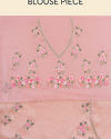 Mohey Women Rose Shadow Pink Floral Patterned Saree
