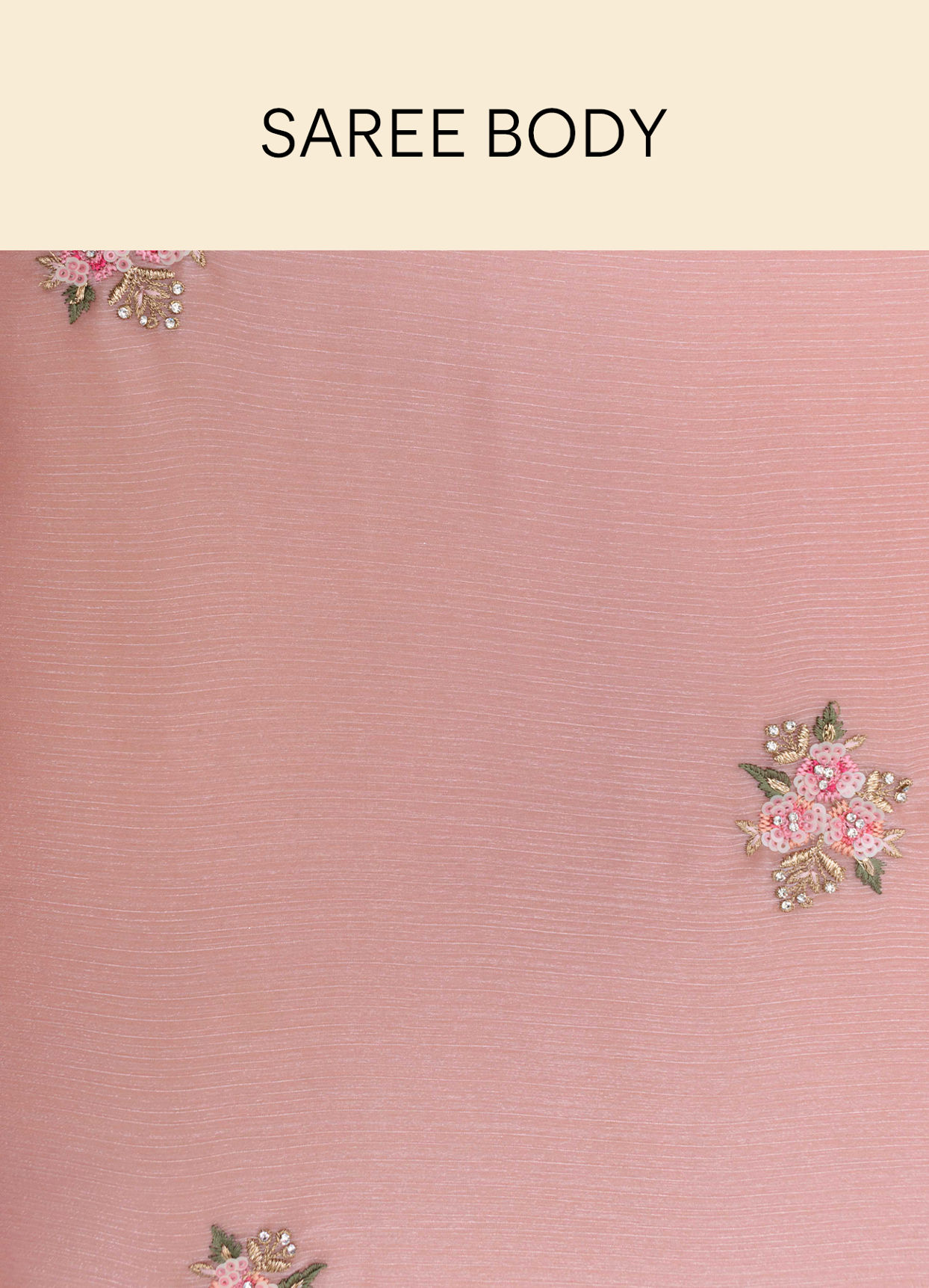 Mohey Women Rose Shadow Pink Floral Patterned Saree