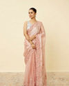 Rose Shadow Pink Floral Patterned Saree
