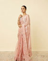 alt message - Mohey Women Rose Shadow Pink Floral Patterned Saree image number 3