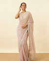 Lilac Saree with Mirror Work and Ornate Borders image number 0