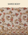 Mohey Women Ivory White Net Saree with Bel Booti Patterns