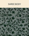 Mohey Women Bottle Green Patterned Saree with Embellished Borders