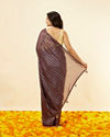 Mohey Women Jamun Purple Gota Patti Striped Saree