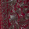 Wine Red Paisley and Floral Patterned Saree