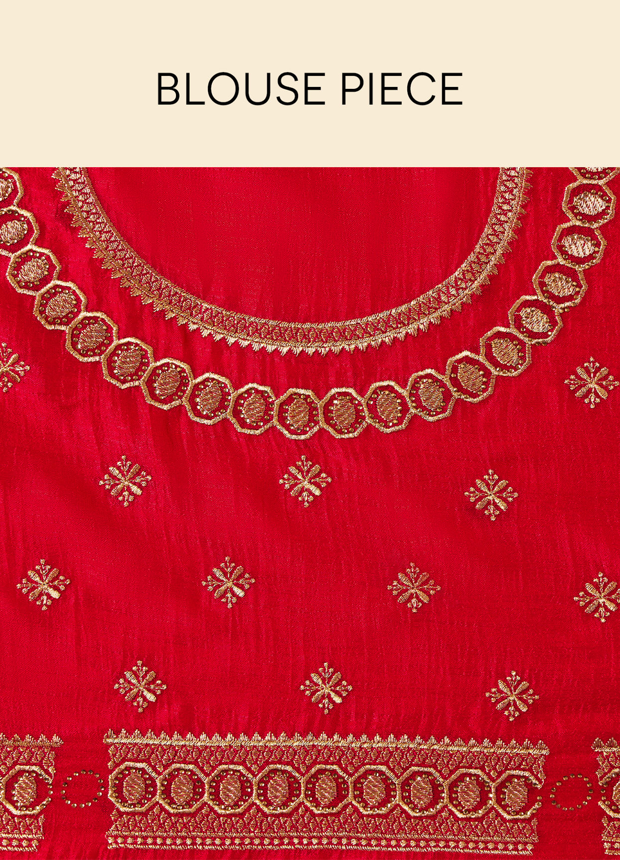 alt message - Mohey Women Fiesta Red Saree with Geometrical Patterned Borders image number 5