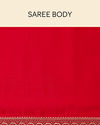Mohey Women Fiesta Red Saree with Geometrical Patterned Borders