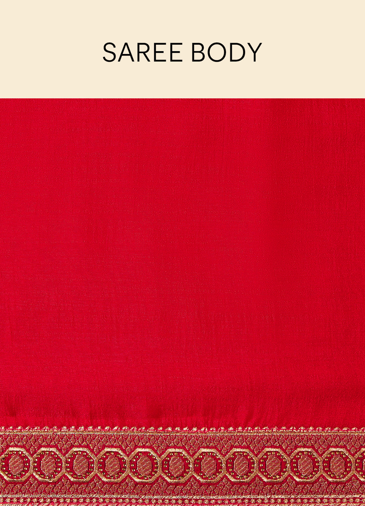 Mohey Women Fiesta Red Saree with Geometrical Patterned Borders