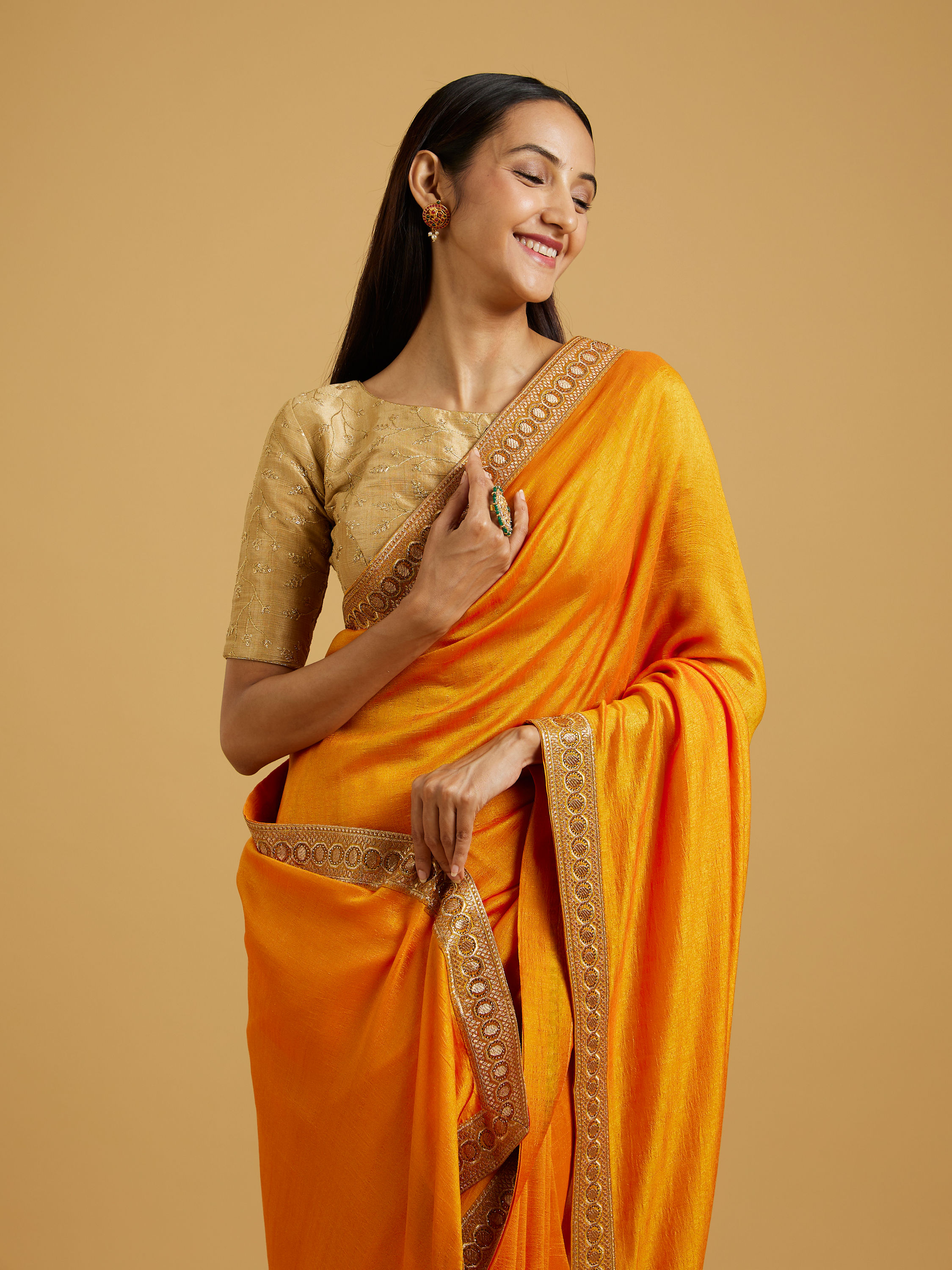 Mohey Women Mustard Yellow Splendour Saree