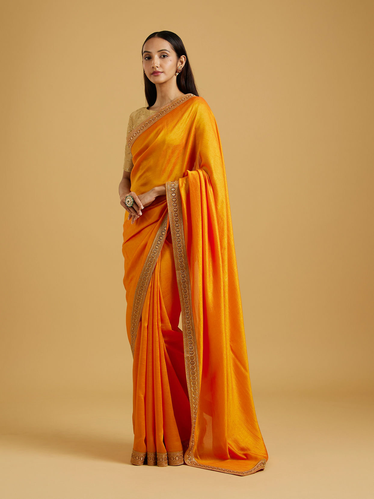 Mohey Women Mustard Yellow Splendour Saree