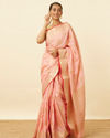 Rose Shadow Pink Saree with Fern Patterns