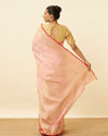 Mohey Women Rose Shadow Pink Saree with Fern Patterns