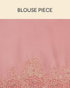 Mohey Women Veiled Rose Pink Saree with Floral Patterns