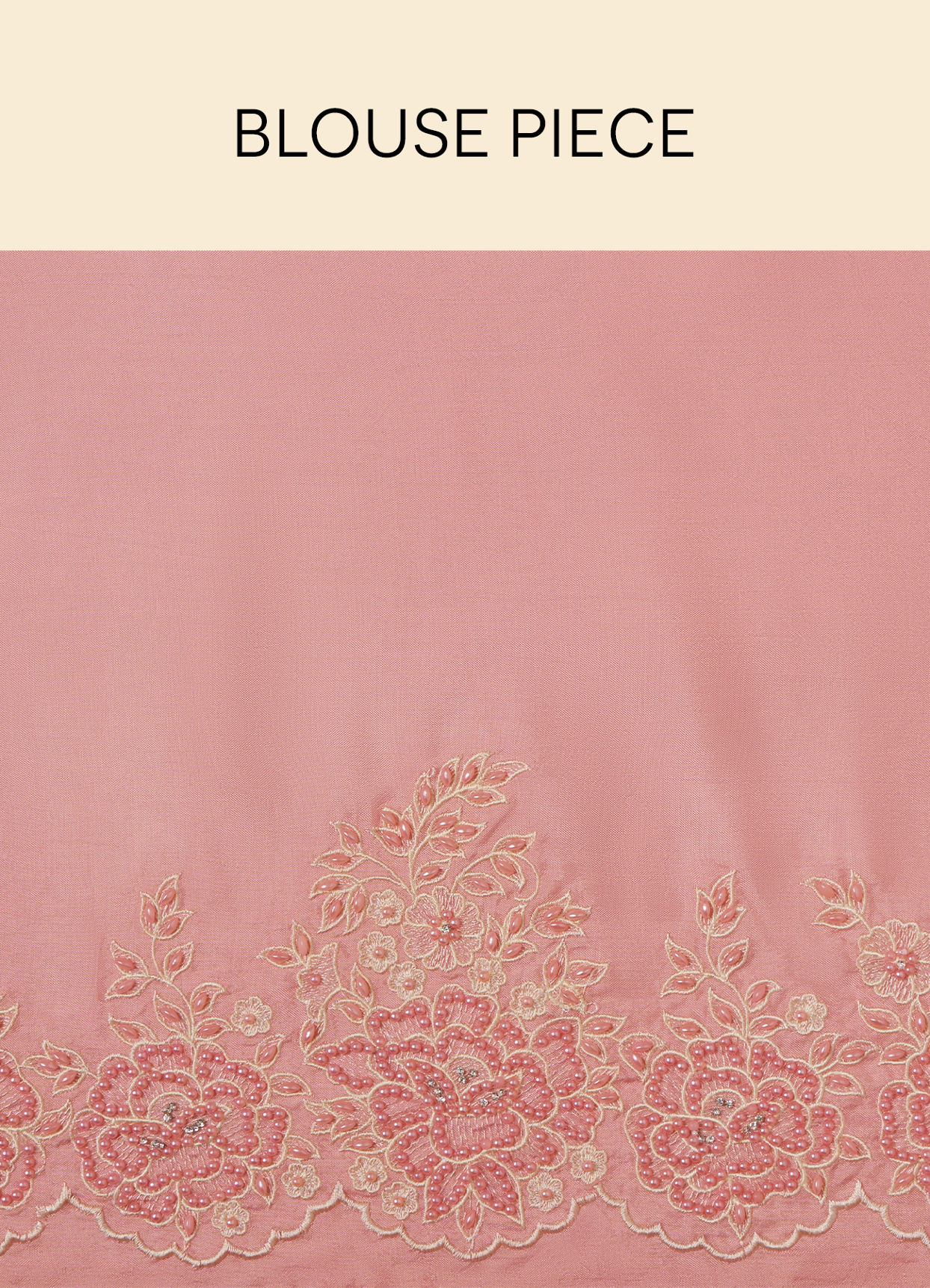 Veiled Rose Pink Saree with Floral Patterns image number 5
