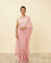 Rose Shadow Pink Saree with Embroidered Patterns