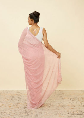 Rose Shadow Pink Saree with Embroidered Patterns image number 2