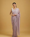Dazzling Purple Georgette Saree