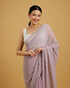 alt message - Mohey Women Dazzling Purple Georgette Saree image number 1