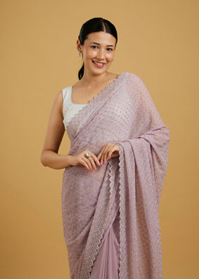 Mohey Women Dazzling Purple Georgette Saree image number 1