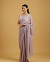 Mohey Women Dazzling Purple Georgette Saree