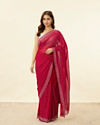 alt message - Mohey Women Berry Red Stone Work Saree image number 0