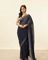 alt message - Mohey Women Midnight Blue Stone Work Saree image number 0