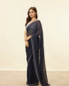 alt message - Mohey Women Midnight Blue Stone Work Saree image number 3