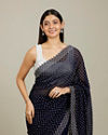 Mohey Women Midnight Blue Stone Work Saree