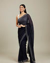 Mohey Women Midnight Blue Stone Work Saree
