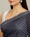 Mohey Women Midnight Blue Stone Work Saree