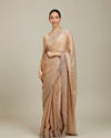 Mohey Women Beige Saree with Mirror Work image number 0