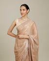 Mohey Women Beige Saree with Mirror Work image number 1