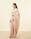 Mohey Women Rose Pink Stone Work Saree