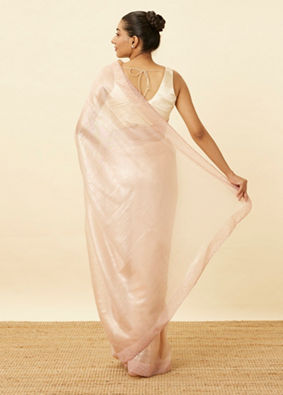 Soft Pink Saree Bordered with Stone Work image number 2