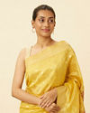 Mustard Yellow Saree with Floral Patterns image number 1