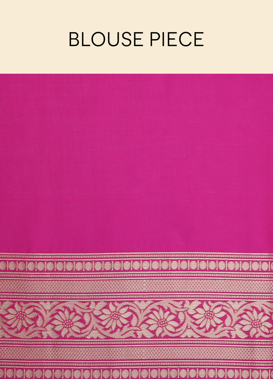 Mohey Women Dark Pink Zari Weaved Saree