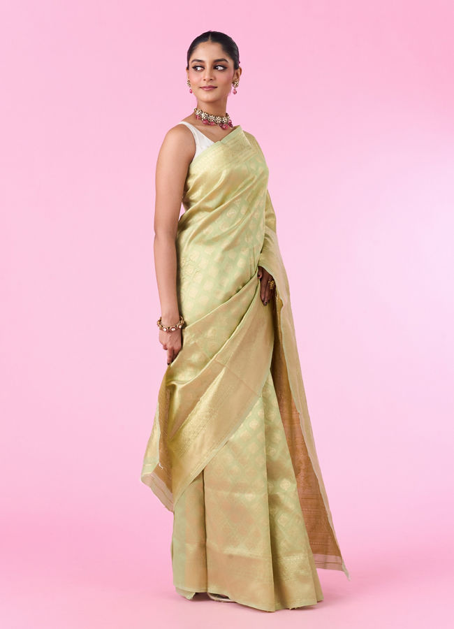 Mohey Women Pista Green Euphoria Saree