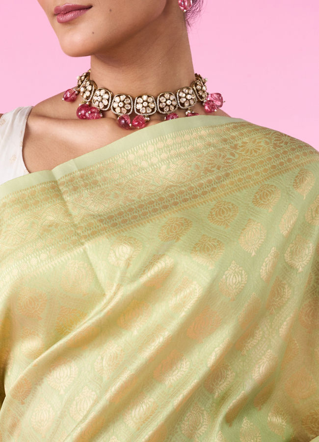 Mohey Women Pista Green Euphoria Saree