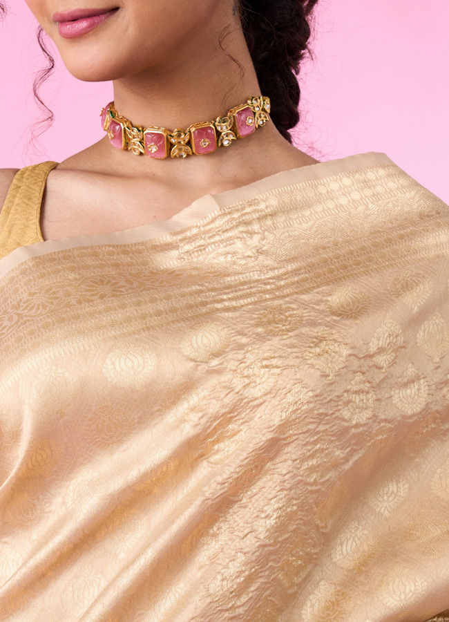 Mohey Women Beige Harmony Saree