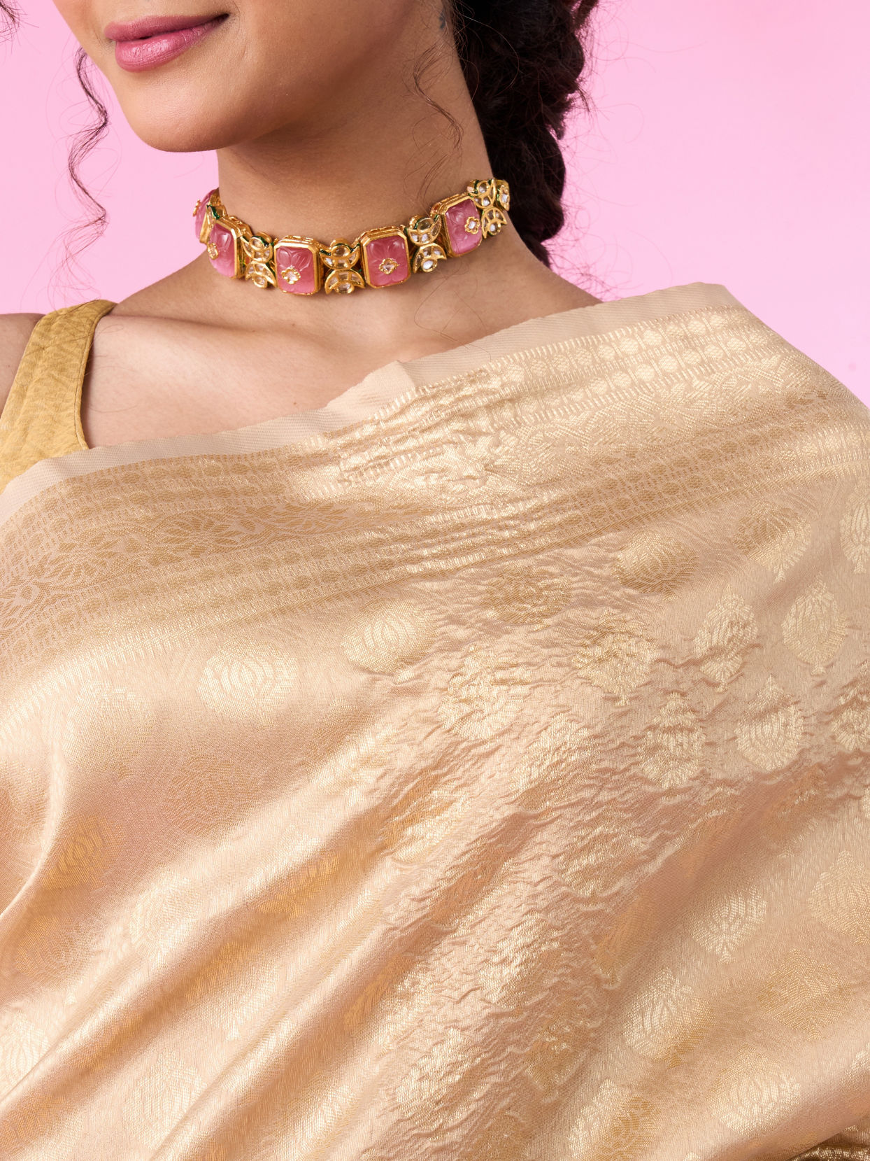 Mohey Women Beige Harmony Saree