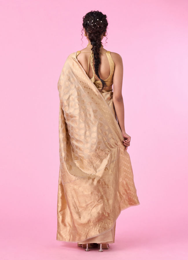 Mohey Women Beige Harmony Saree