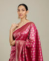 Mohey Women Dark Pink Zari Weaved Saree image number 1