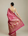 Mohey Women Dark Pink Zari Weaved Saree